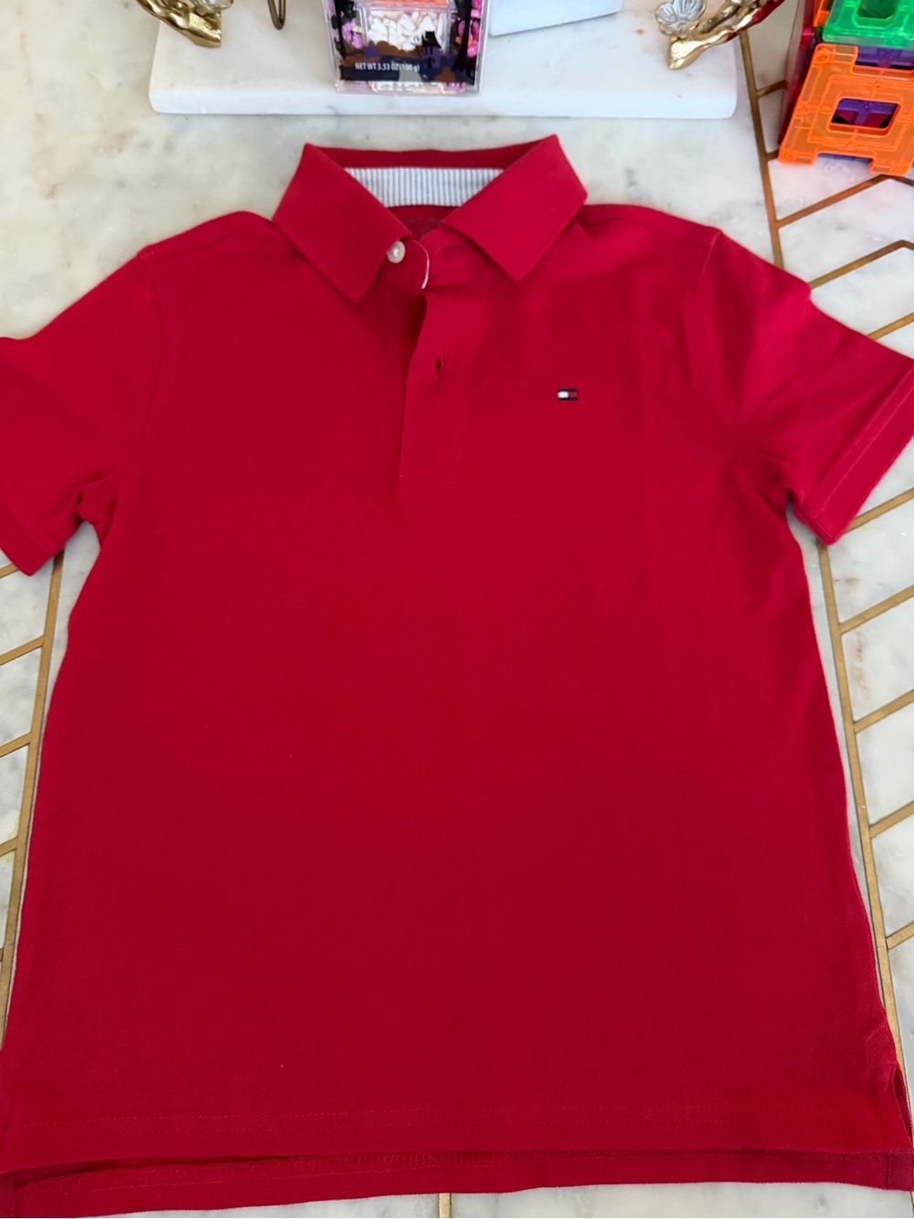 Tommy Hilfiger Kids Bright Red Polo with Chest Logo
